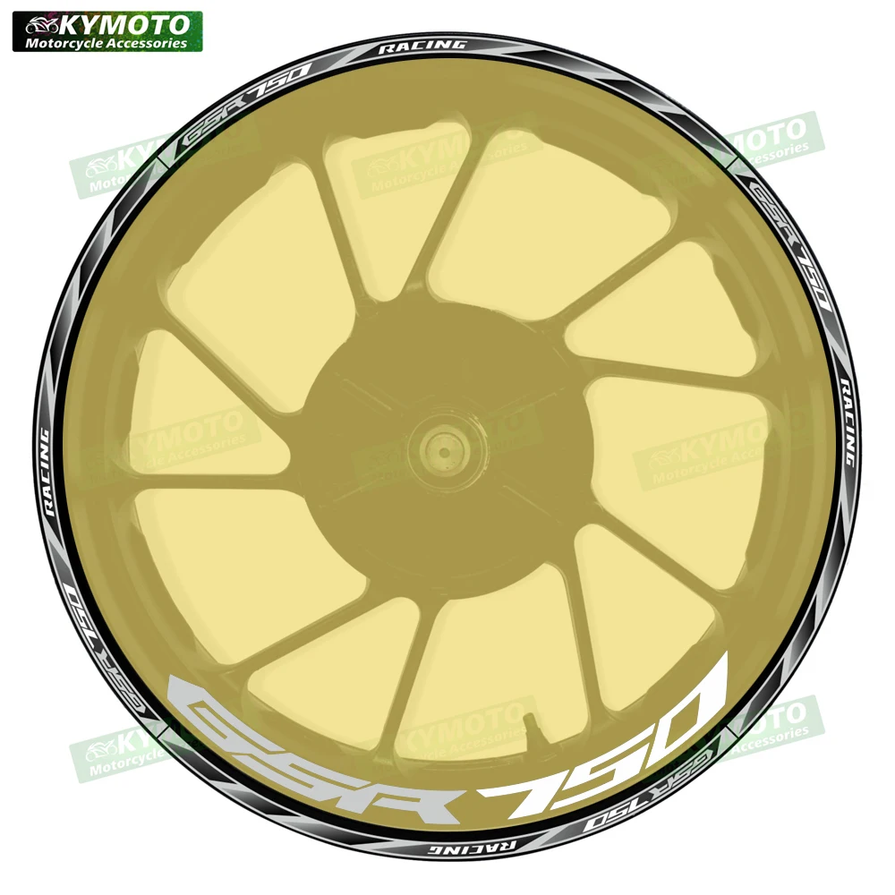 

Для мотоцикла GSR750 GSR 750 17-дюймовые наклейки на передние и задние колеса, декоративные водонепроницаемые светоотражающие наклейки на обод колеса