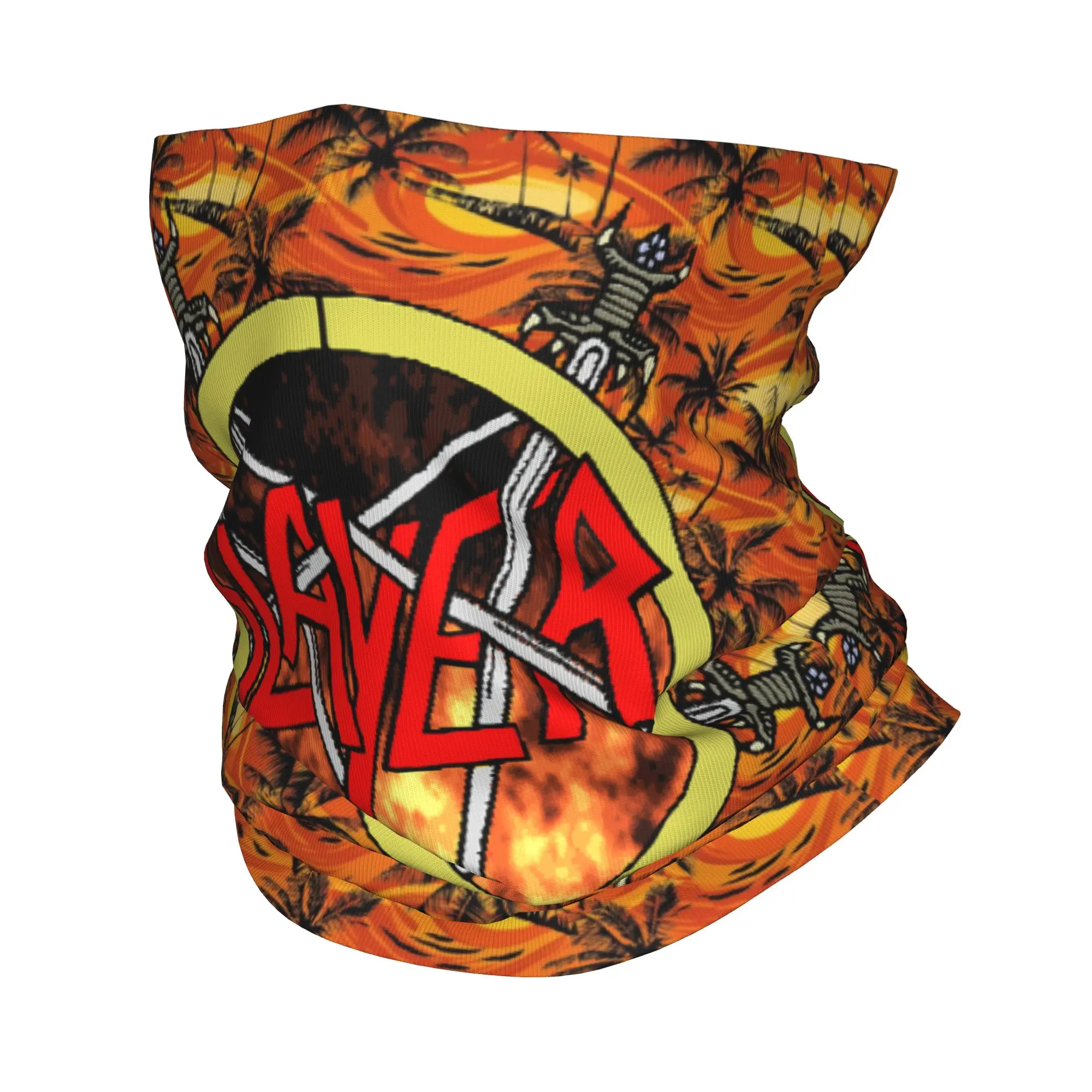 Custom  Heavy Metal Rock S-Slayeres Logo Bandana Neck Gaiter UV Protection Face Scarf Cover Men Band Headband Tube Balaclava