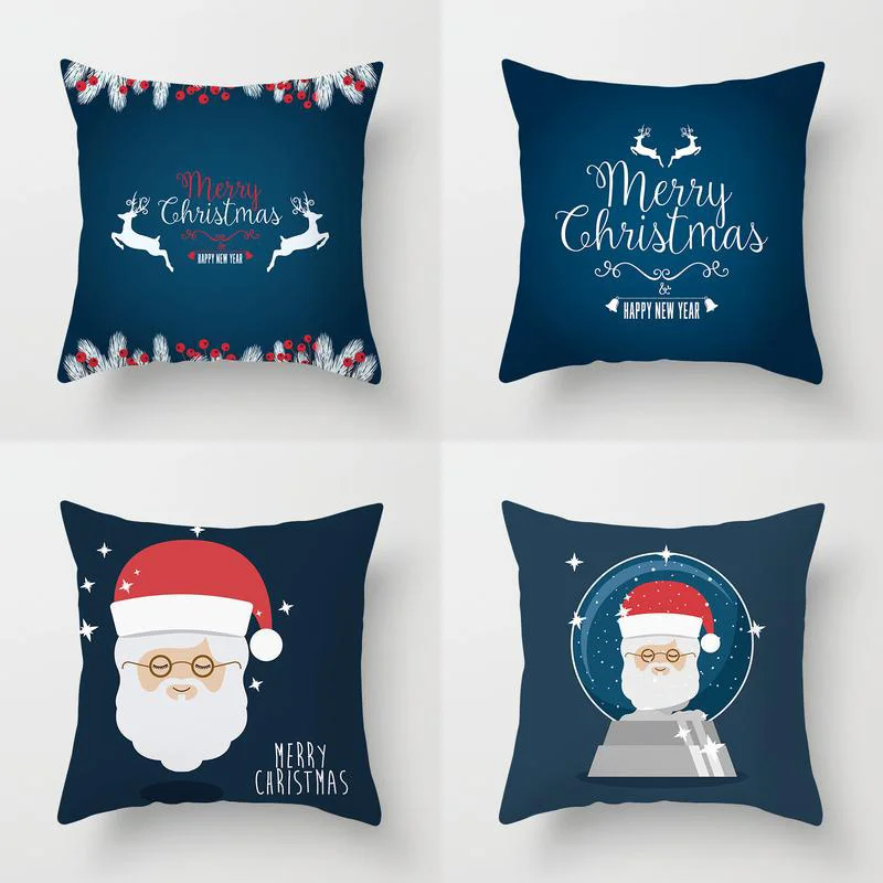 

Home Decor Merry Christmas Santa-Themed Cushion Covers Pattern Cushion Cover Suitable For Sofa Bedroom Car Pillow Cover