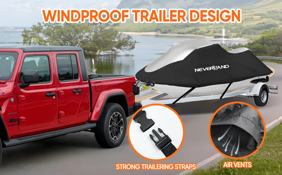 Waterproof Jet Ski Cover for 3-Seat Personal Watercraft — detail 4