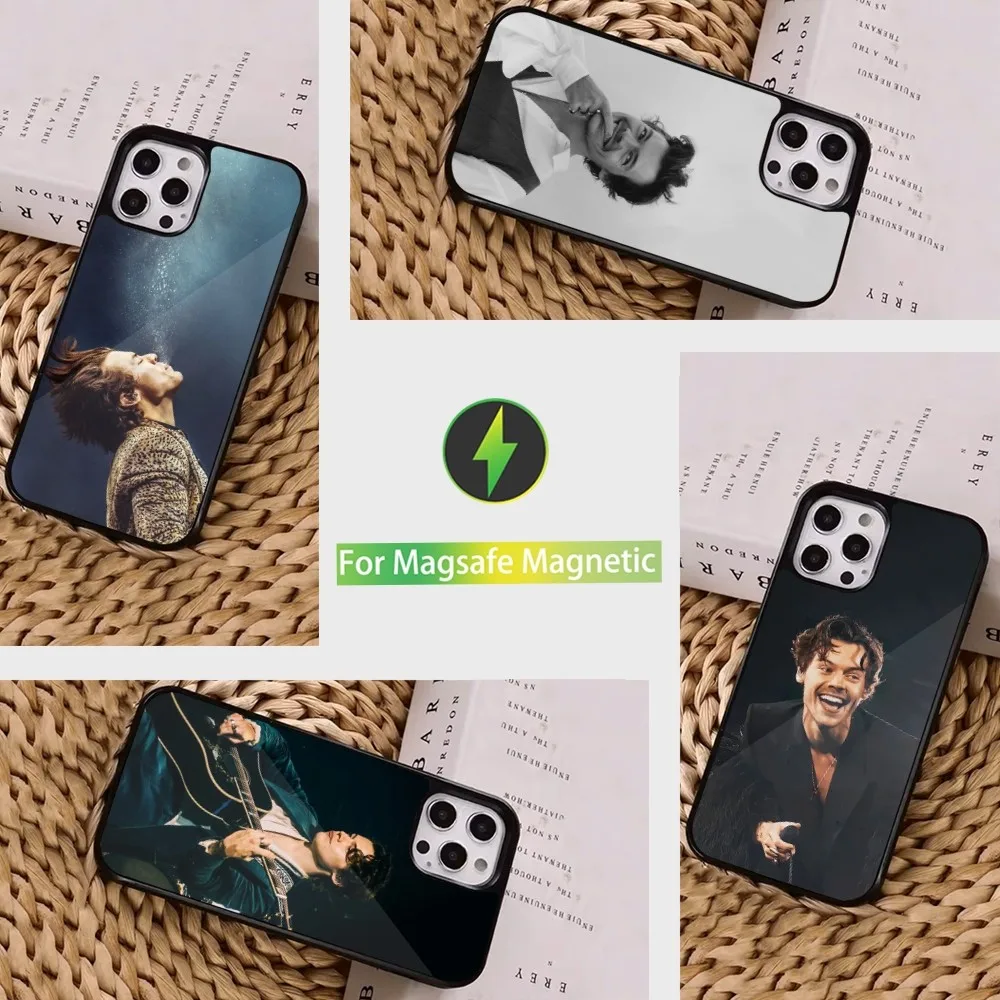 Singer H-Harry S-Styles Phone Case  For iPhone 16,15,14,13,12,11,Pro,Max,Plus,Mini, Magsafe,Magnetic Wireless Charging Case