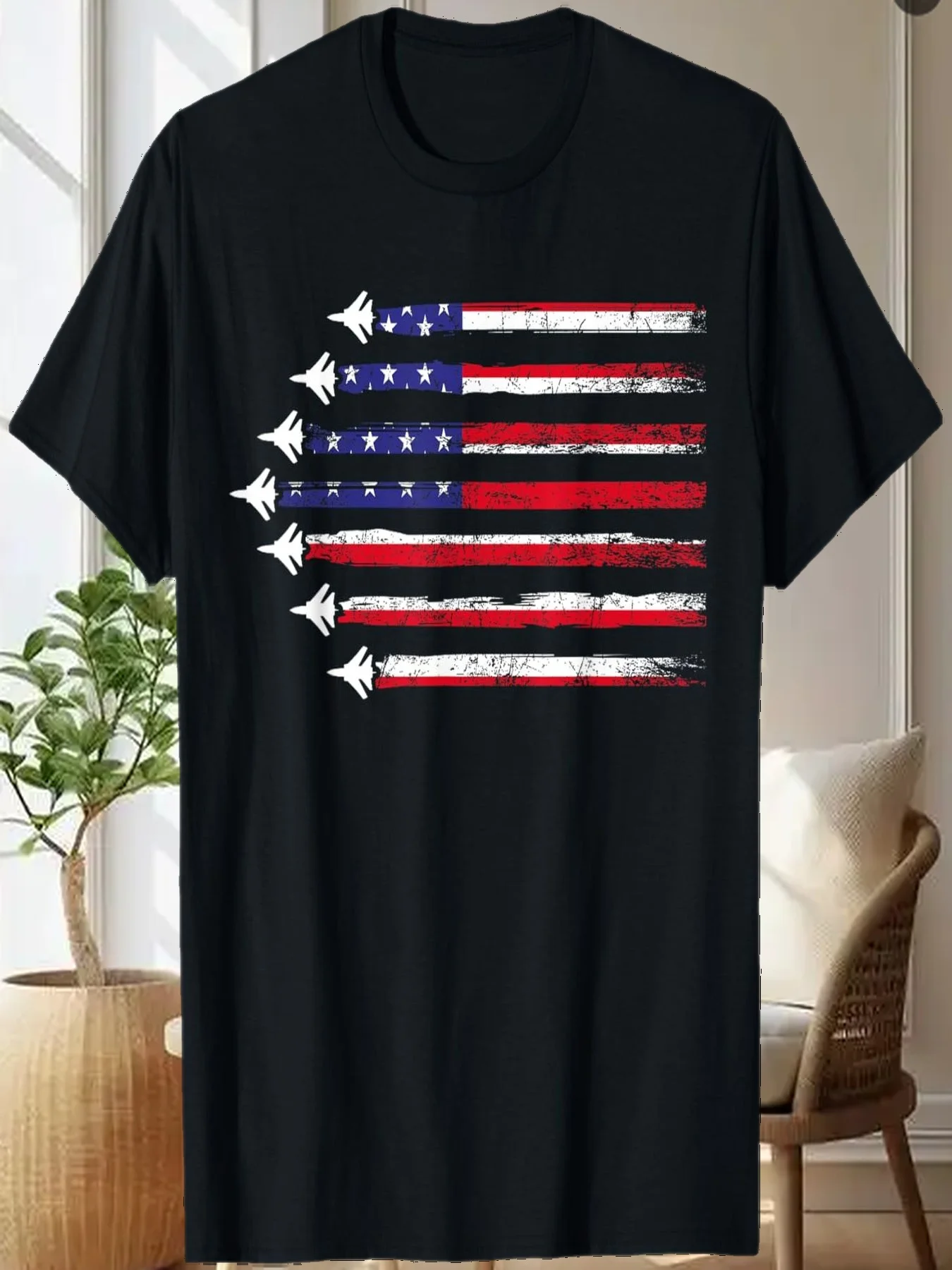 

Patriotic Red White Blue USA Flag Fighter Jets 4th of July T-Shirt