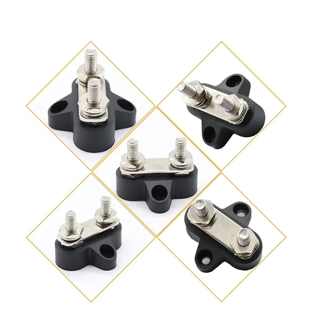 

Dual Heavy-Duty Terminal Studs Connecting Link M8 Red Black Durable Glass Fiber Nylon Base for Truck Car Boat Rv