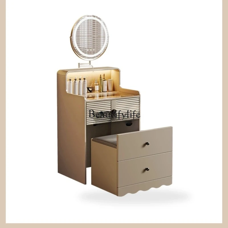

FG cassettiera in legno massello piccola camera da letto da 50 cm piccolo appartamento tavolo da trucco di lusso leggero