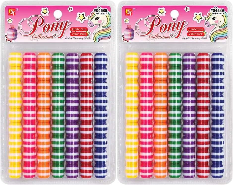 

Pcs Beads Jewelry Making Kit DIY Hair Braiding Bracelet Ornaments Crafts Jumbo Round Pony (Double Striped - Assorted 2)