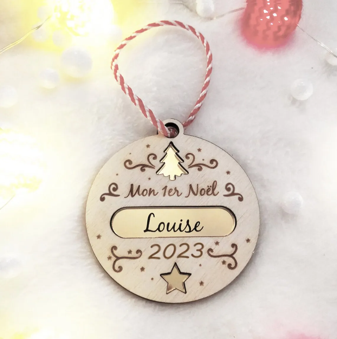 Personalized 2023 Christmas ball my first Christmas/merry Christmas - Baby birth Christmas gift idea with engraved first name