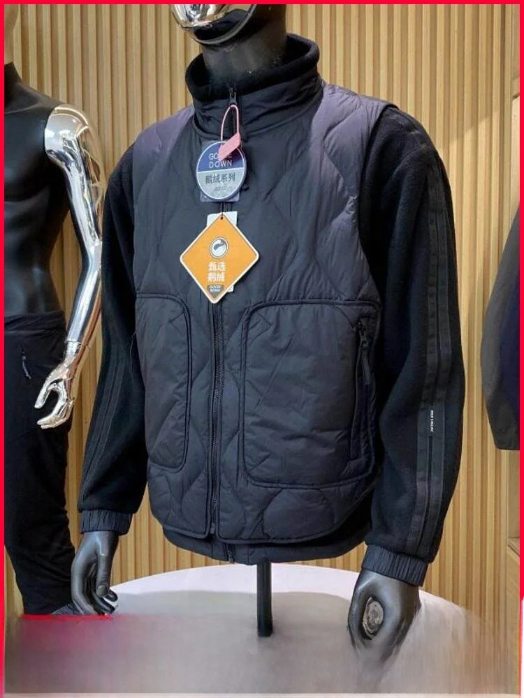 

Tee-in-One Detachable 90% Goose down Jaet Fce Nylon Fabric Casual Sle Windproof Warmth Youth ular Outerwear