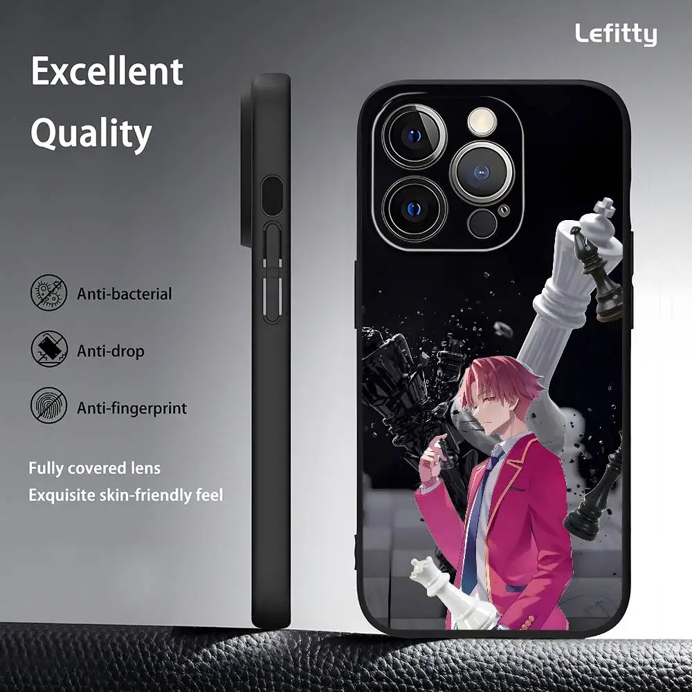 Cool Anime Clase C de la Elite Funda de teléfono para IPhone 16 15 14 13 Pro Max Plus Mini Funda suave esmerilada negra