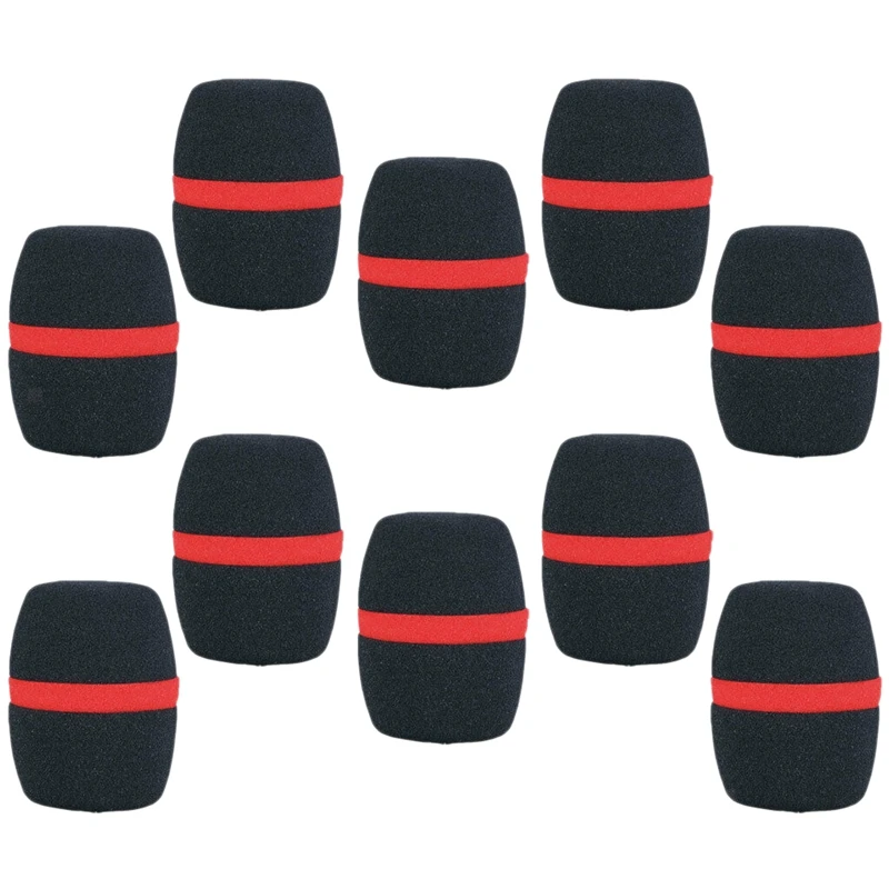 10 قطعة يده مرحلة ميكروفون الزجاج الأمامي رغوة ميكروفون غطاء كاريوكي الأسود