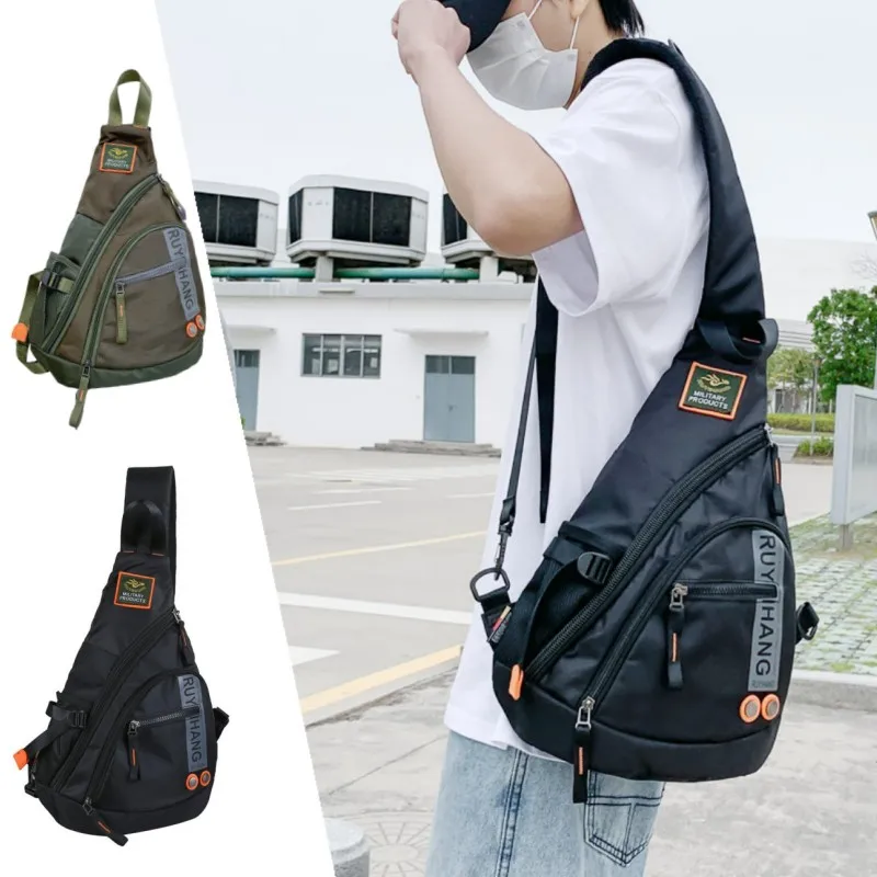 Outdoor Waterproof Large Capacity Chest Bag Men and Women Sports Multi-Pocket Crossbody Bag Fashion Nylon Travel Shoulder Bag