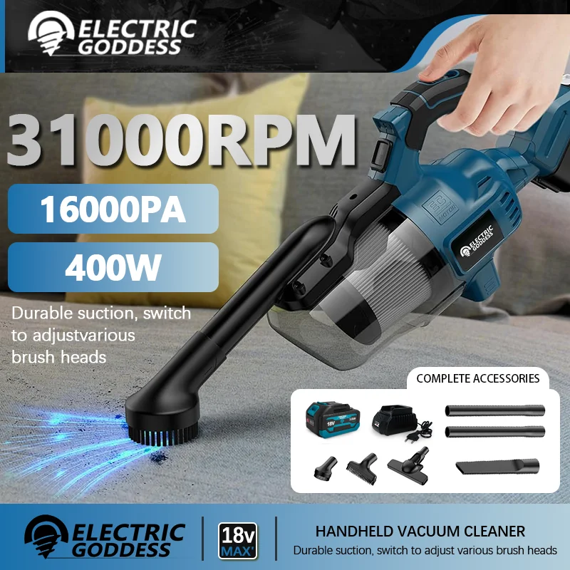 

Electric Goddess Cordless Handheld Vacuum Cleaner Portable for Hard Floor Carpet Car Pet Hair Cleaning For Makita 18V Battery