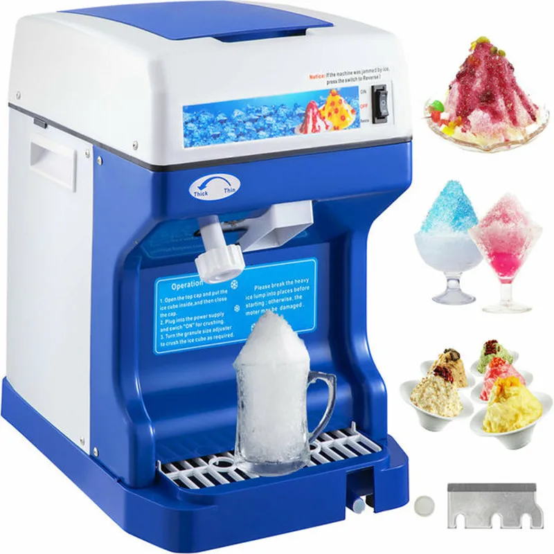 Electric Cube Ice Shaver Granizing Machine 120KG/H 200KG/H Commercial Auto Slush Crusher Snow Cone Chopper Flake Maker