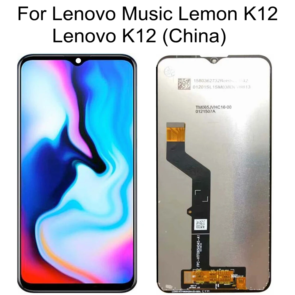 6.5  LCD For Lenovo K12 (China) XT2081-1 LCD Display Touch Screen Digitizer Assembly For Lenovo Music Lemon K12 LCD Touch