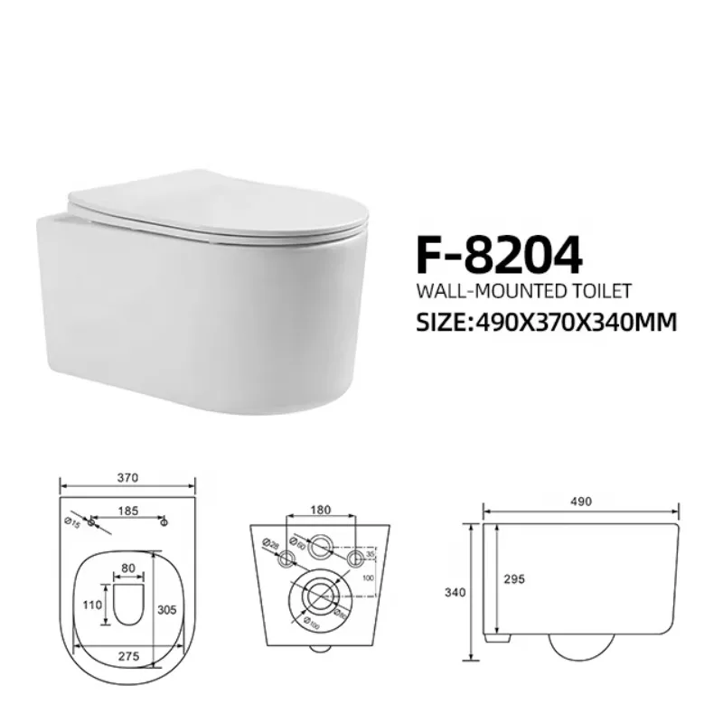 New Model Modern Round Wall Hung Wc Wall Mounted 3-6L Water Saving Toilet Ceramic Sanitary