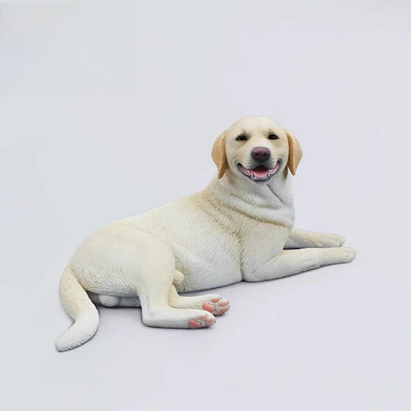 

1/6 Scale Cute Simulation Dog Prone Labrador Retriever Animal Model for 12" Car Mounted Ornament Action Figures