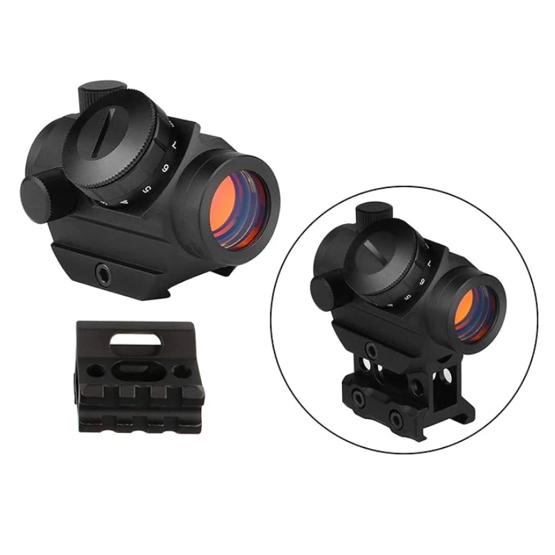 Tactical 2MOA Red Dot Sight 1x20mm Reflex Sight Waterproof & Shockproof & Fog-Proof Red Dot Scope with 1 inch Riser Mount