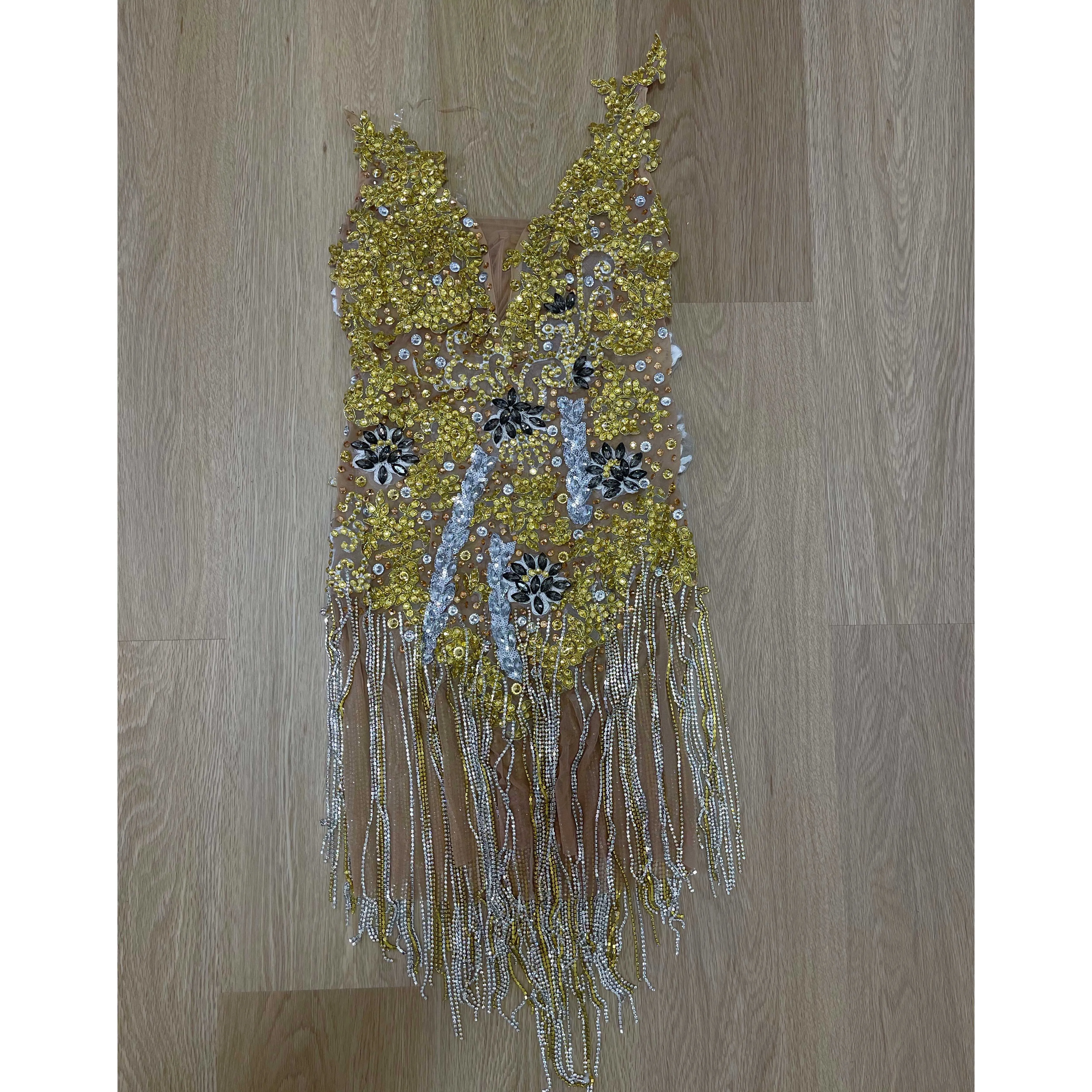 فستان سهرة مثير Gogo ملهى ليلي بار أداء الملابس المغني مرحلة الزي مهرجان فستان الحفلات المرأة شرابة بريق زي #6