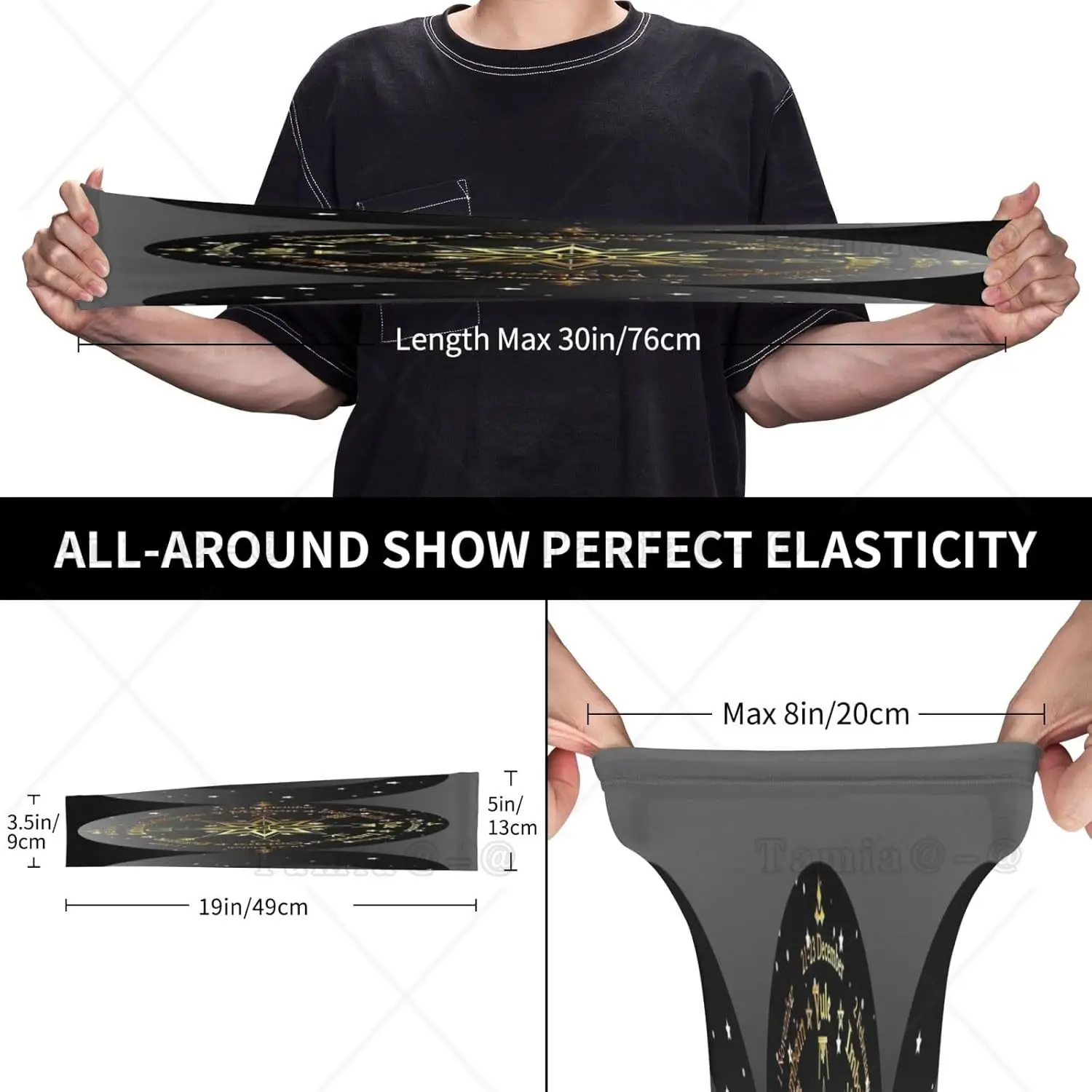 Triple Moon Pentagram Goddess Wiccan Arm Sleeves Uv Protection Sun Unisex Sport Ice Silk Sleeves