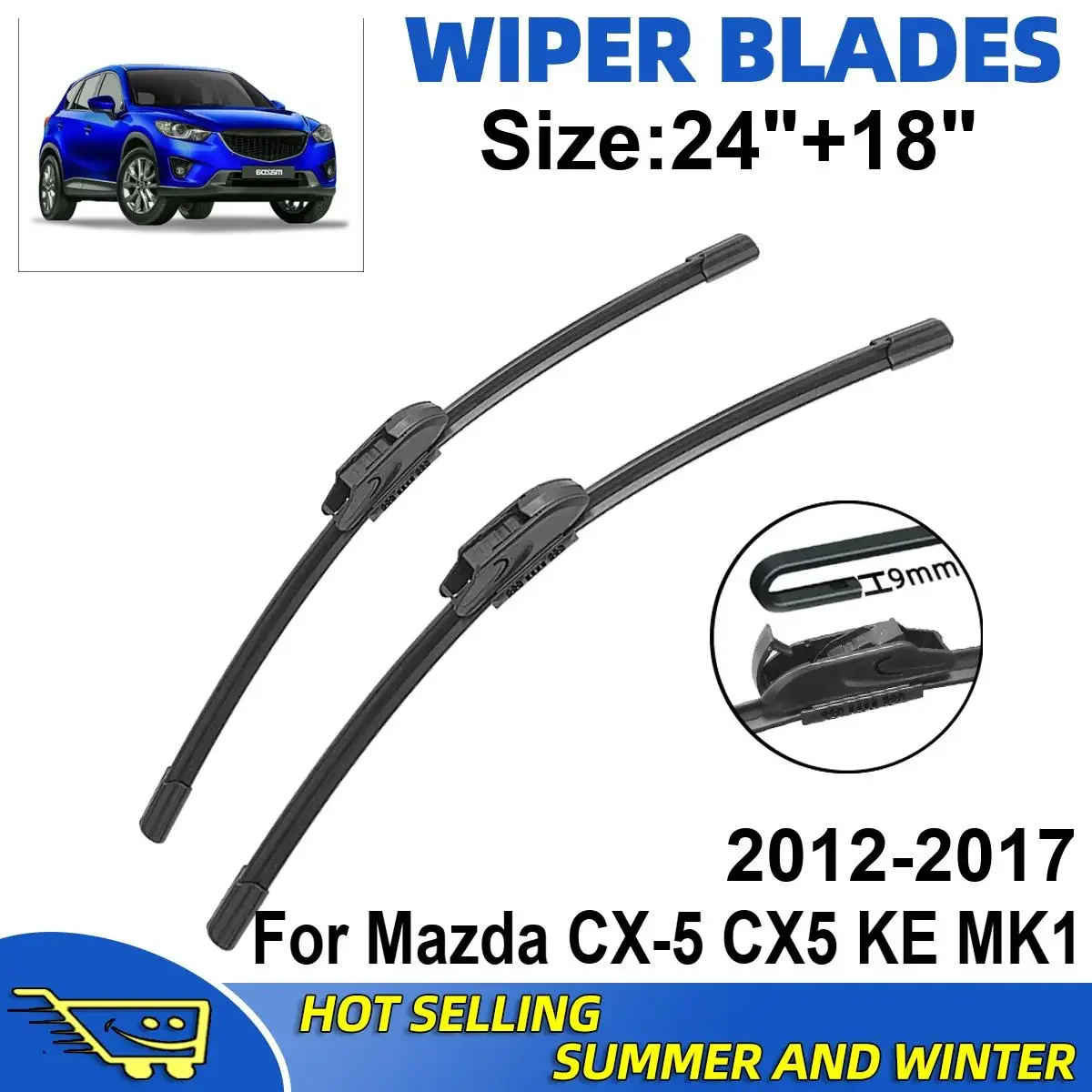 

2PCS Wiper Blades Set Kit For Mazda CX-5 CX5 KE MK1 2012-2017 Front Windshield Brushes Windscreen Window Accessories