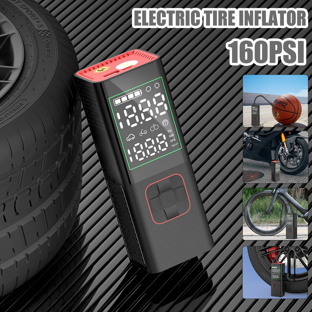 

Portable Car Air Compressor Portable Tire Inflator 160PSI Smart Digital Electric Inflatable Pump For Car Bicycle Boat Air Pumps