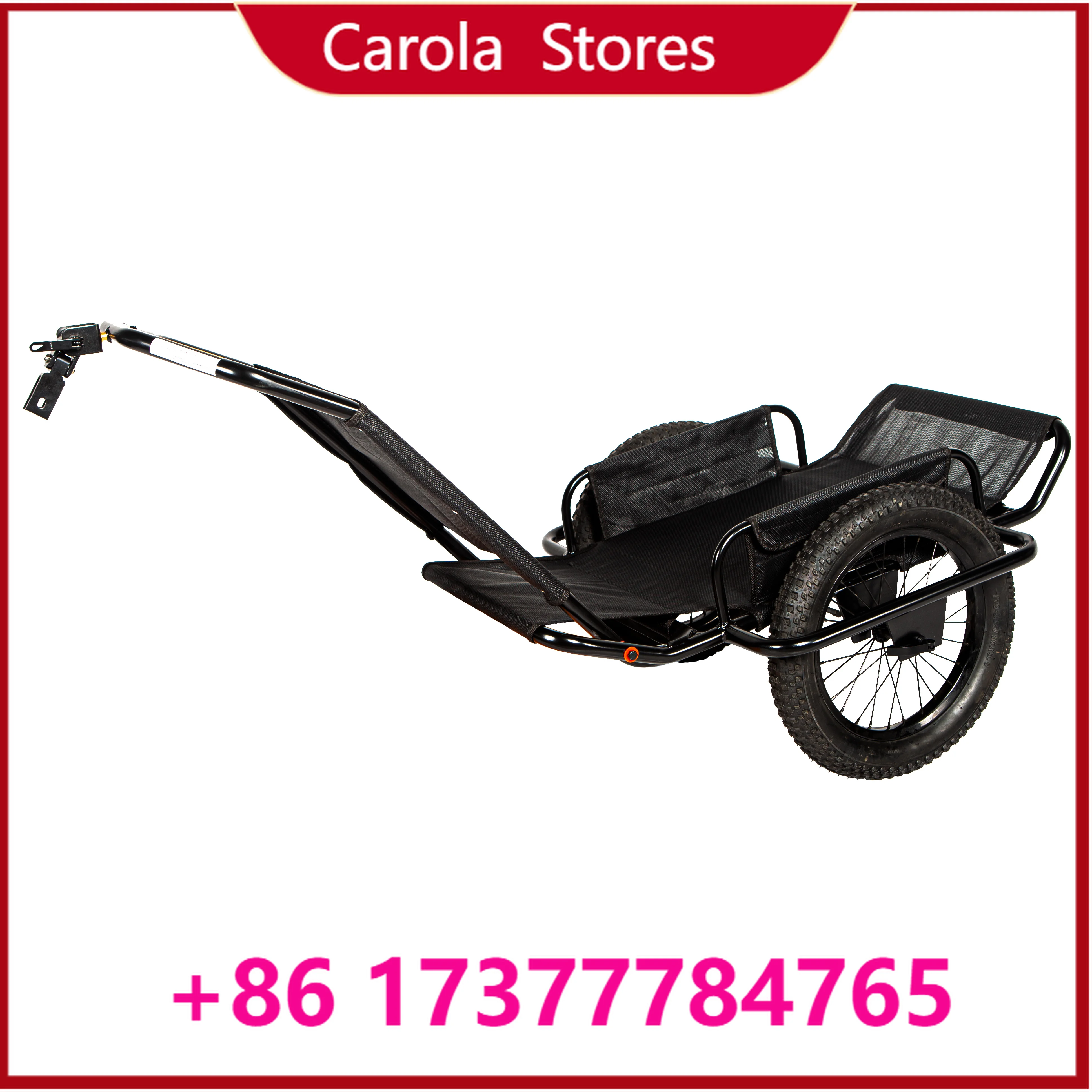 Aluminum Mesh Cargo Trailer 2-in-1 Bike Tow & Hand Push Cart Heavy Hunting Deer Game Hauling Utility Transport Trailer