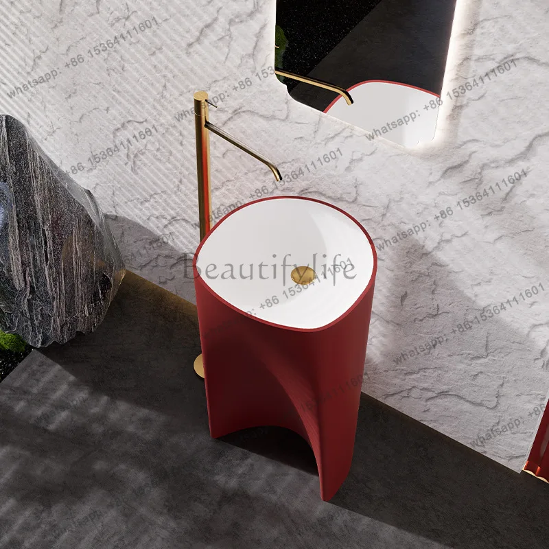 Creative artificial stone integrated wash basin B & B hotel engineering household floor-to-ceiling wash basin