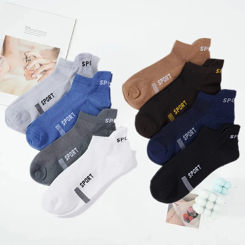 5 Pairs/Lot High Quality Cotton Men Sports Socks Thin Knit Socks Short Fashion Low Tube Happy Unisex Socks