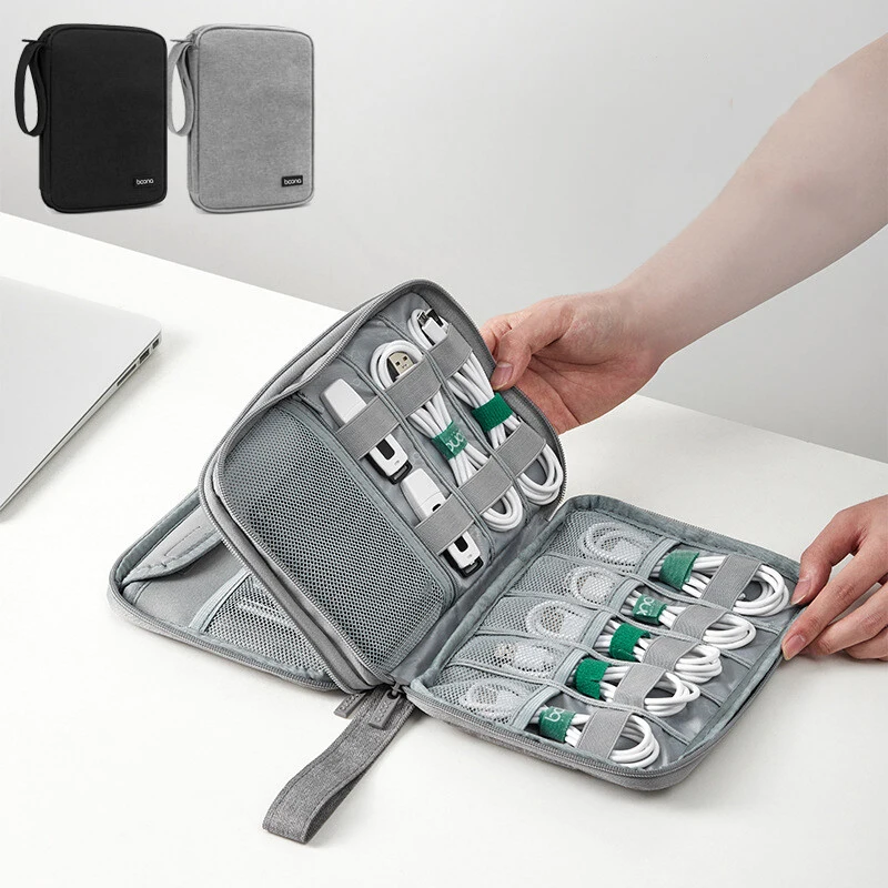 P+ Travel Cable Bag USB Gadget Organizer Charger Wires Earphones Storage Pouch Case