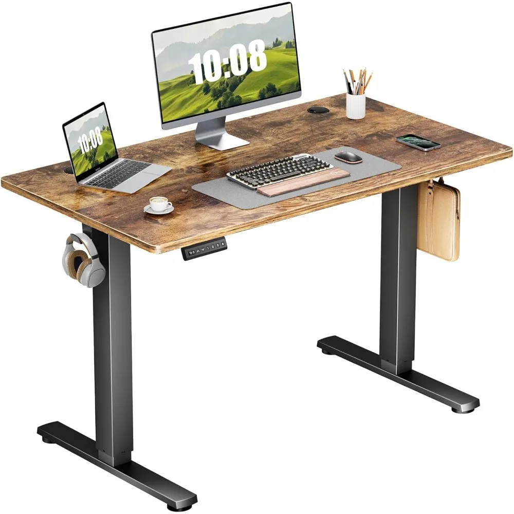 Electric Standing Desk - 40 x 24 inch Adjustable Height Sit to Stand Up Desk with Splice Board, Rising Home Office Computer Tab