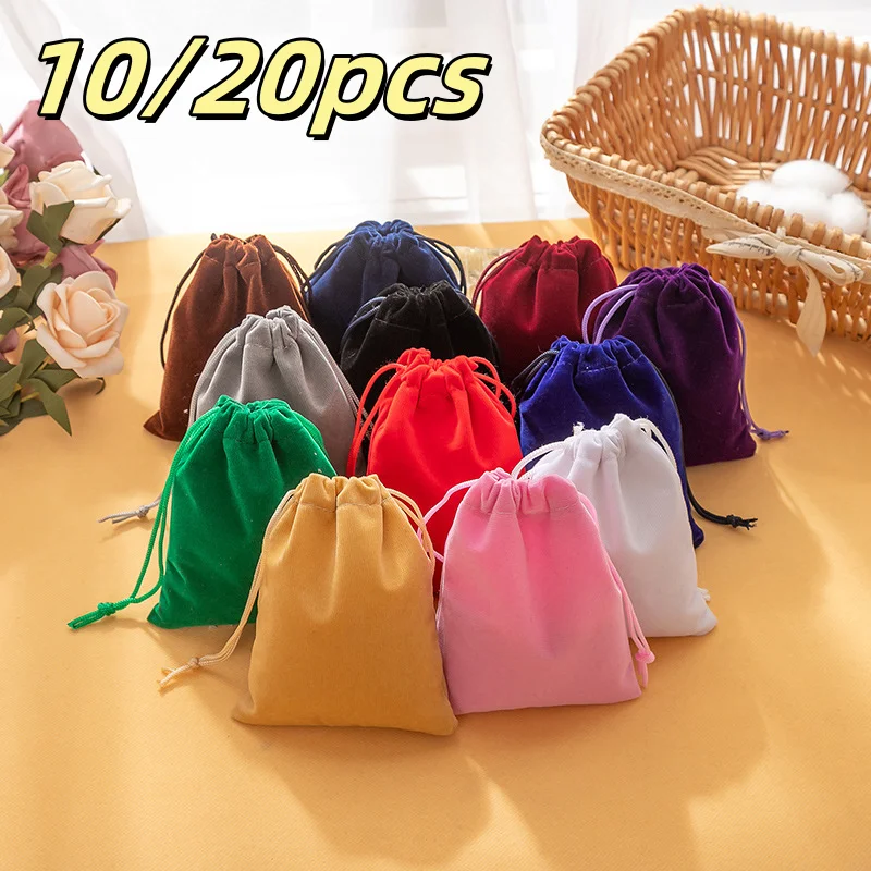 Velvet Drawstring Pouch  Soft Velvet Gift Bag  Jewelry Storage Bags for Wedding, Party, Favor, and Travel – Customizable Colors