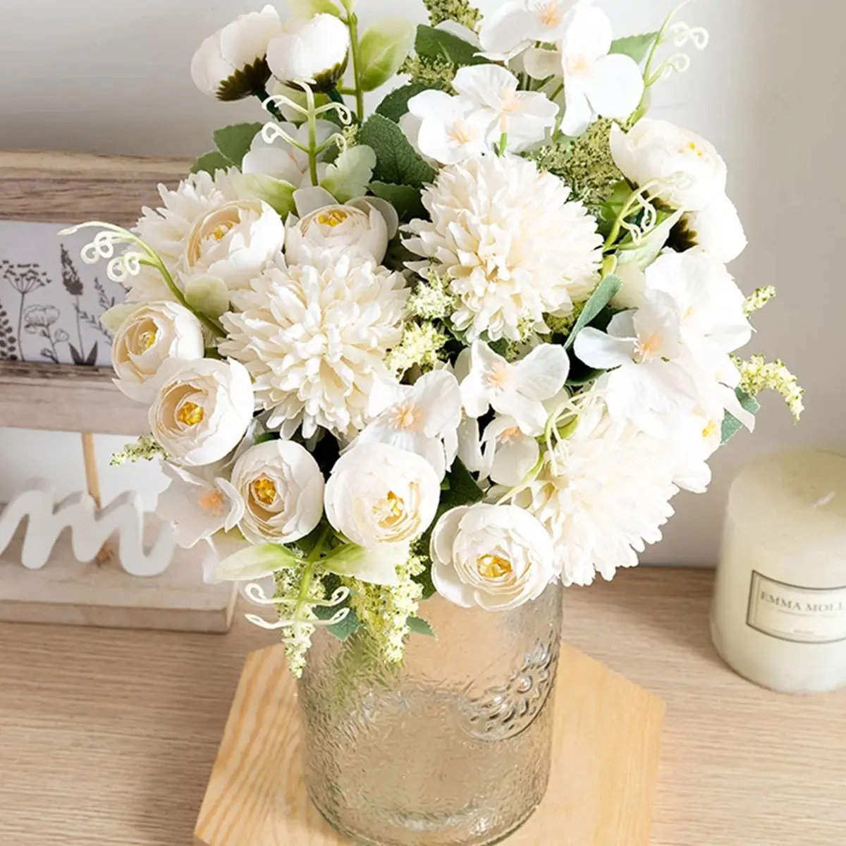 1pcs Simulated chrysanthemum and hydrangea flowers for indoor home and outdoor garden decoration in spring, summer, and autumn