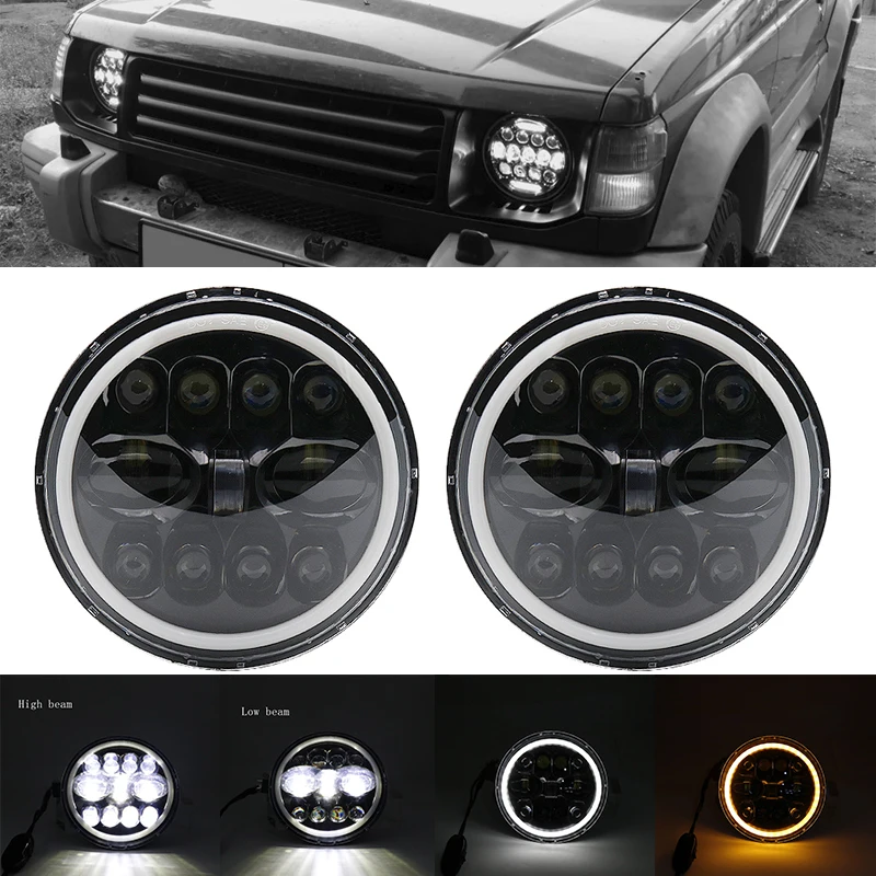 

7-дюймовая поворотная светодиодная фара для автомобиля, джип, мотоцикла, хрустальный фонарь Len, маяк для Harley Softail Slim Fat Boy