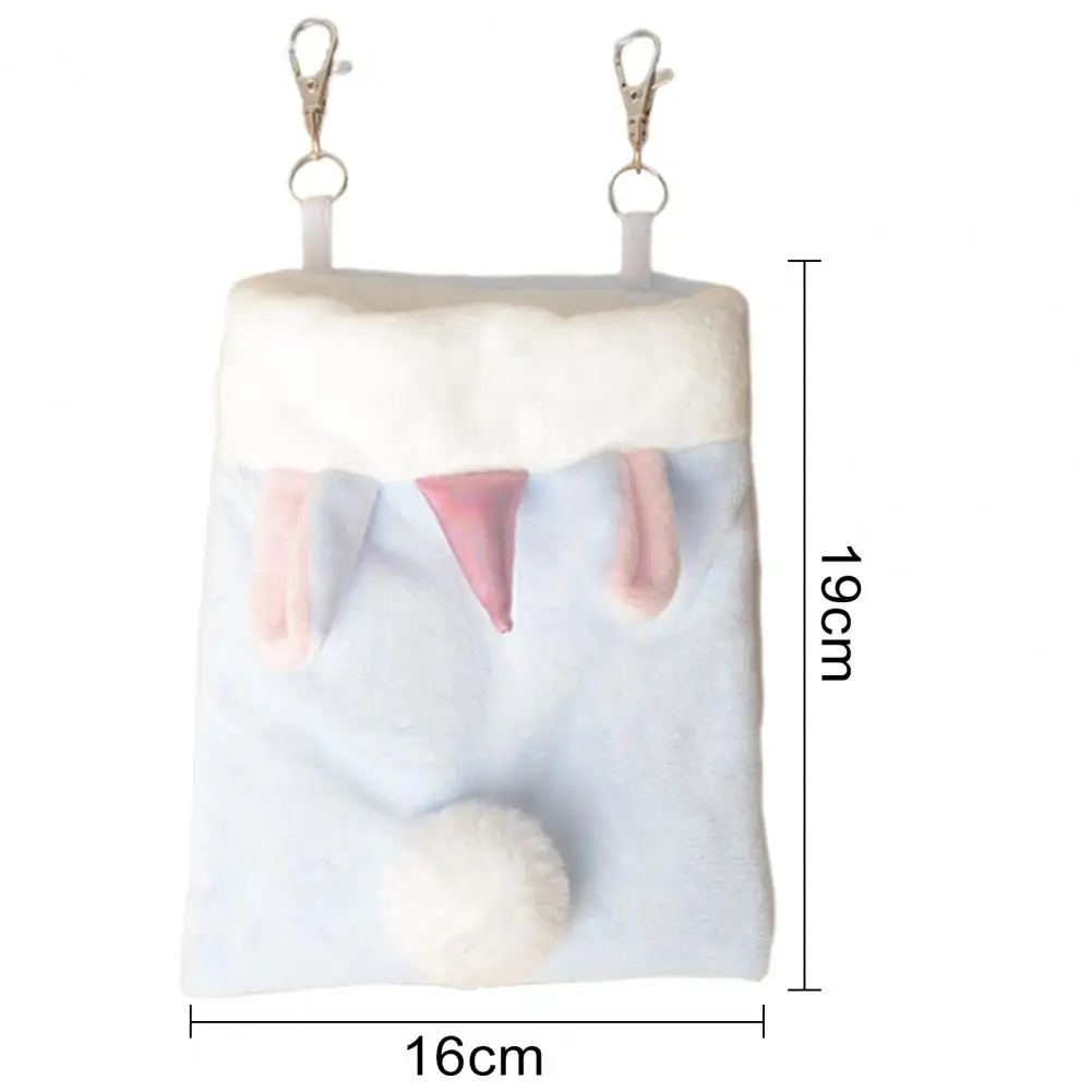 Hamster Nest Cozy Double-sided Ferret Rat Hammock with Cute Ear Decor Small Hanging Bed for Guinea Pigs Hamsters Plush for Rats