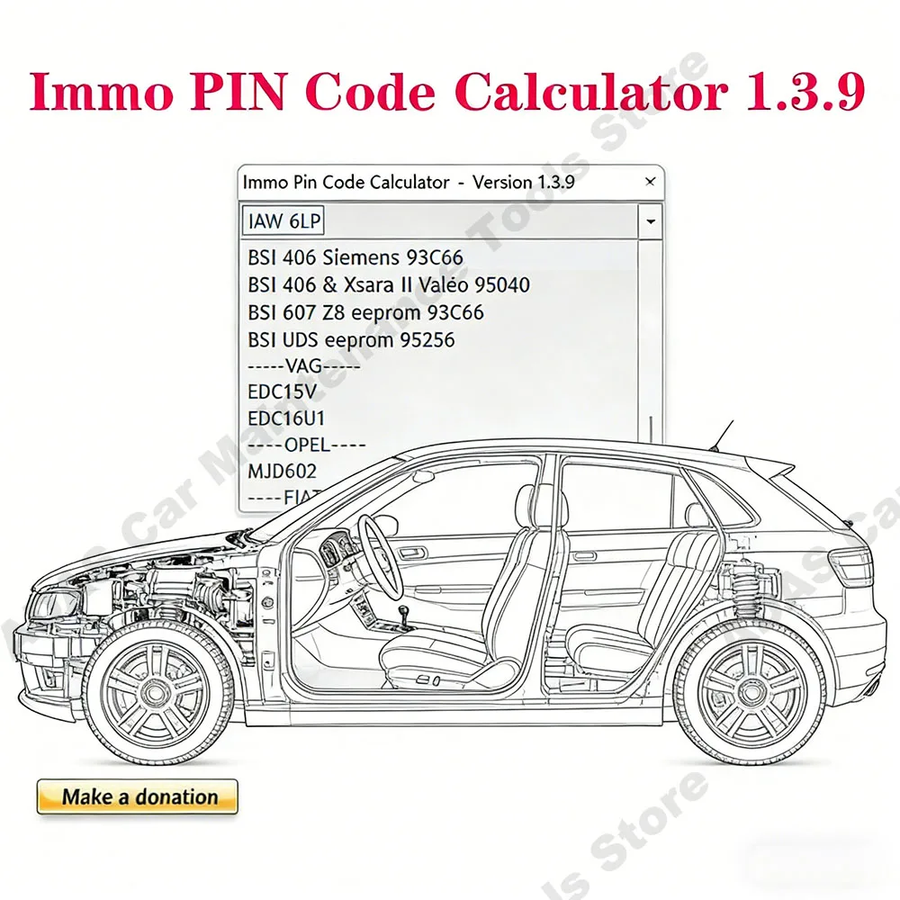 

Obd2 Scanner software IMMO Pin Code Calculator V1.3.9 for EU Models Unlocked PIN code on many PSA ecu can be decoded by dumping