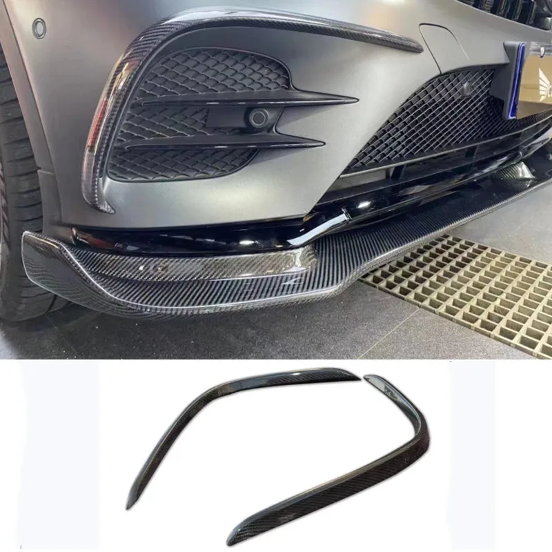 For Mercedes-Benz GLC260 GLC300 Real Carbon Fiber Front Bumper Fog Lamp Wind Knife Exterior Tuning Accessories Parts