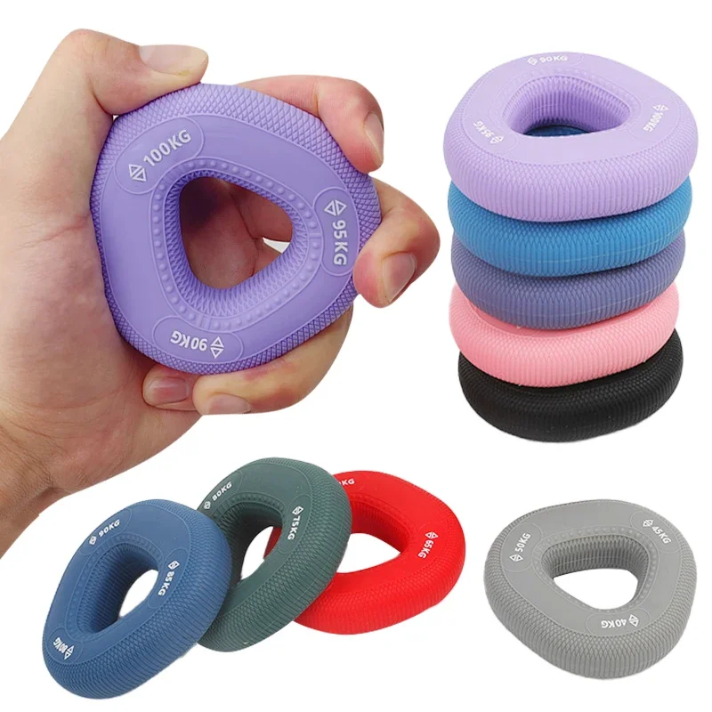 FF Silicone Hand Muscle Strengthener Ring Arm Carpal Strength Exerciser Hand Grip Finger Wrist Expander Workout Gripper 220LBS