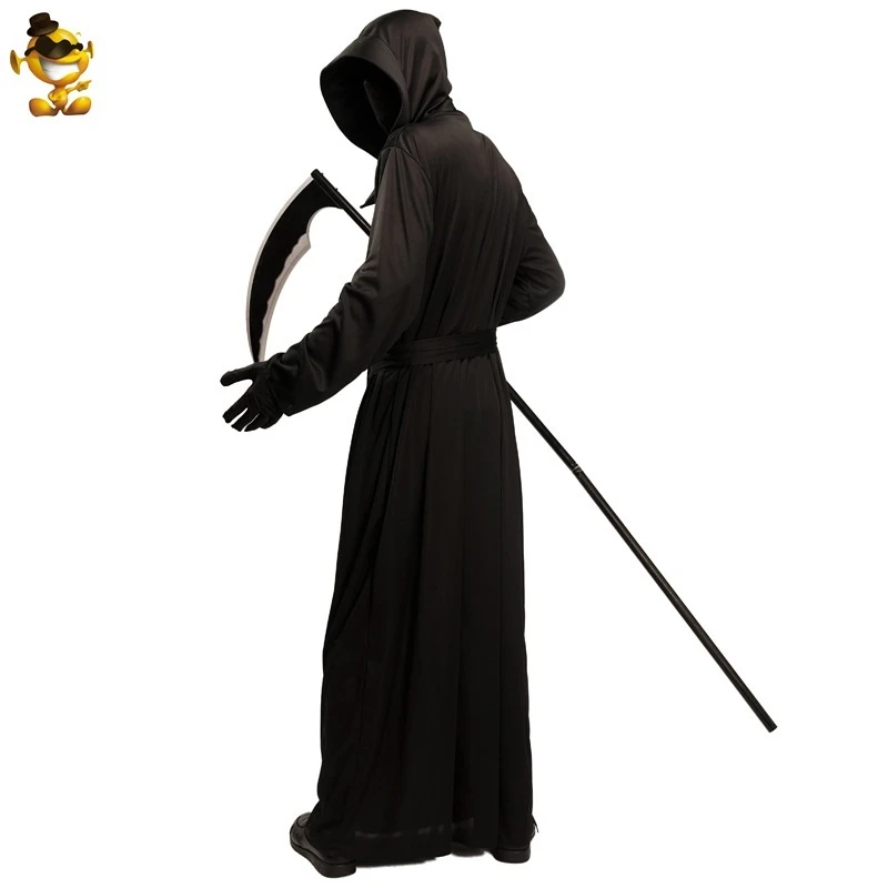 2024 New Black Devil Halloween Costume Ghost Festival For Men Sickle Monster Cosplay Suit Death Stage Performance Costume Gifts