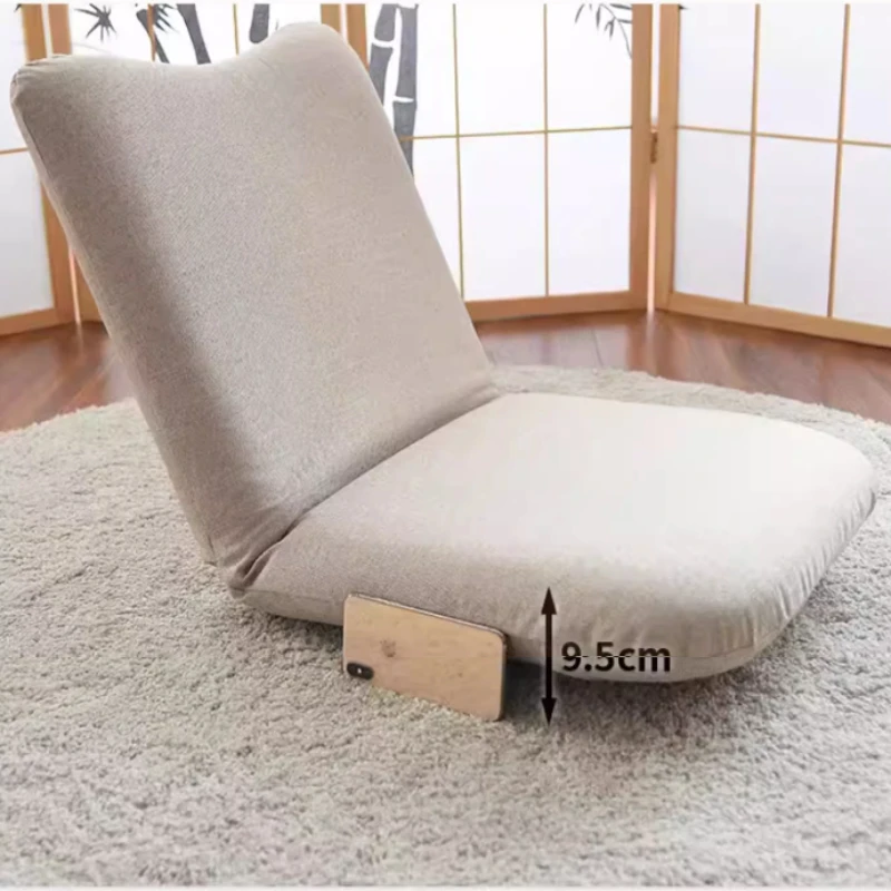 Japanese Foldable Tatami Lounger for Balcony/Bed Legless Backrest Sofa Chair Portable Floor Cushion