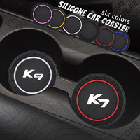 2Pcs For KIA K7 K9 LOGO Cadenza‌ Quoris Car Silicone Coaster Anti-Slip Water Cup Drink Mat Interior Decoration Accessories