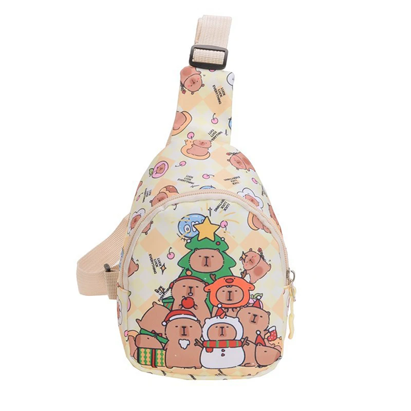 Tas Selempang Bahu Capybara Lucu Tas Dada Boneka Kartun Tas Penyimpanan Multifungsi Dekorasi Rumah Hadiah Anak-anak