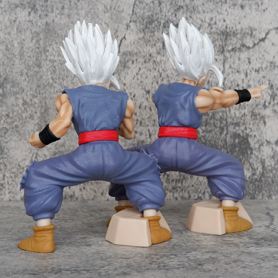 Anime Dragon Ball Gohan figura de bestia Super Saiyan pelo blanco Son Gohan PVC colección de figuras de acción modelo juguete regalo para niños