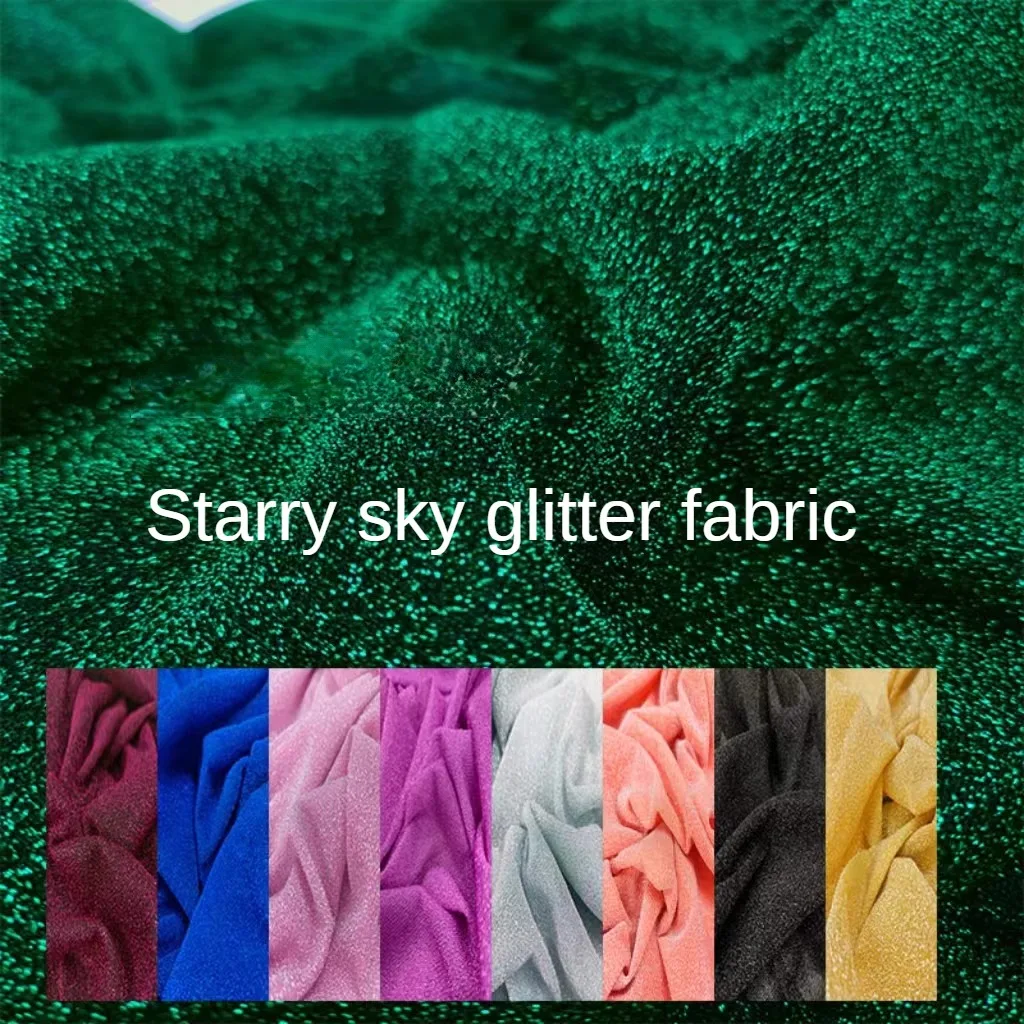 High-elastic Glossy Luxury Glitter Fabric By The Meter for Dresses Curtains Sewing Plain Bright Thread Soft Textile Anti-wrinkle