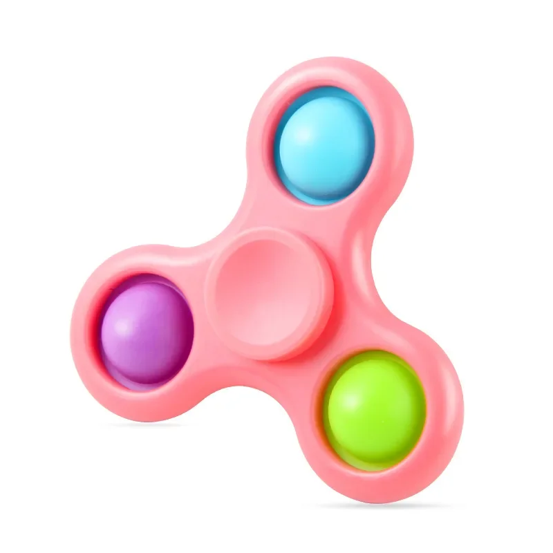 Pop fidget brinquedos nova descompressão exótica três dedos fidget spinner sua bolha de empurrar música abs silicone spinner menino brinquedo presentes