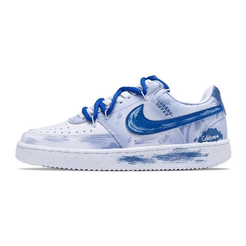 

【Настроить】Nike Court Vision 1, обувь для скейтбординга, унисекс, низкие синие/белые кроссовки, DH2987-101