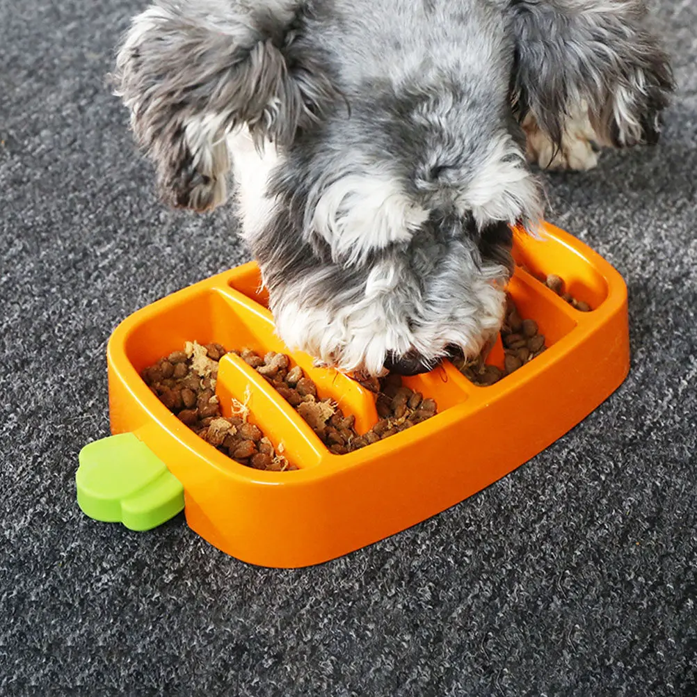 

Миска-медленница для собак и щенков в форме моркови: контейнер для медленного кормления, поддержка пищеварения, уменьшение отеков живота, безопасна для языка