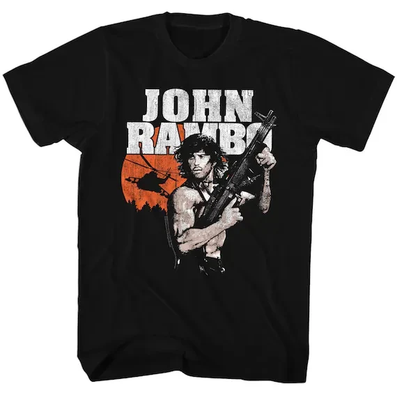 Men's John Rambo-Inspired T-Shirt - Iconic Movie Graphic with Rambo Signature & 'Hope ' Print - Casual Short Sleeve Summer Tee view 4