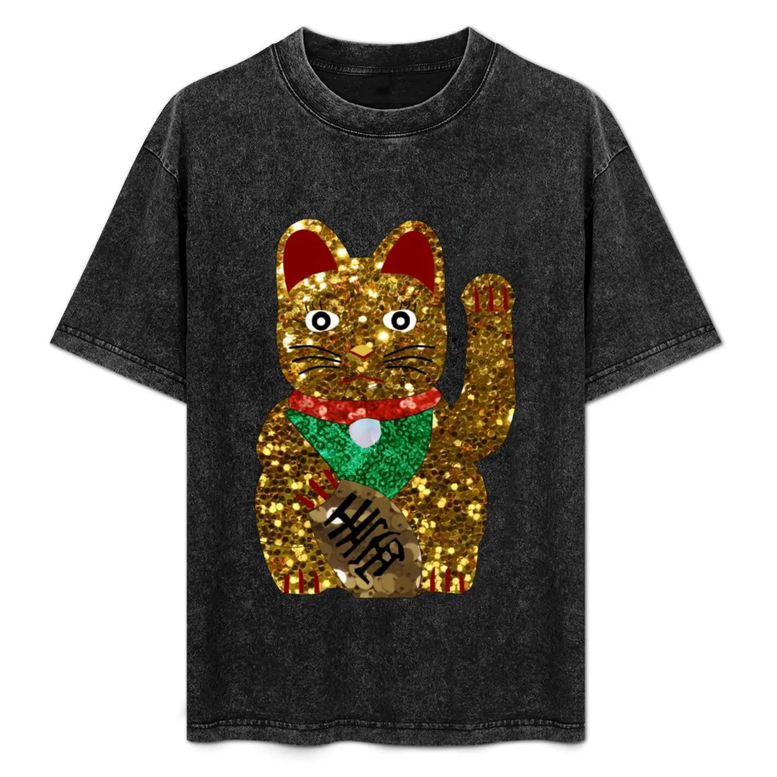 

gold maneki neko cat T-Shirt Breathable Sportswear T-Shirt for Men