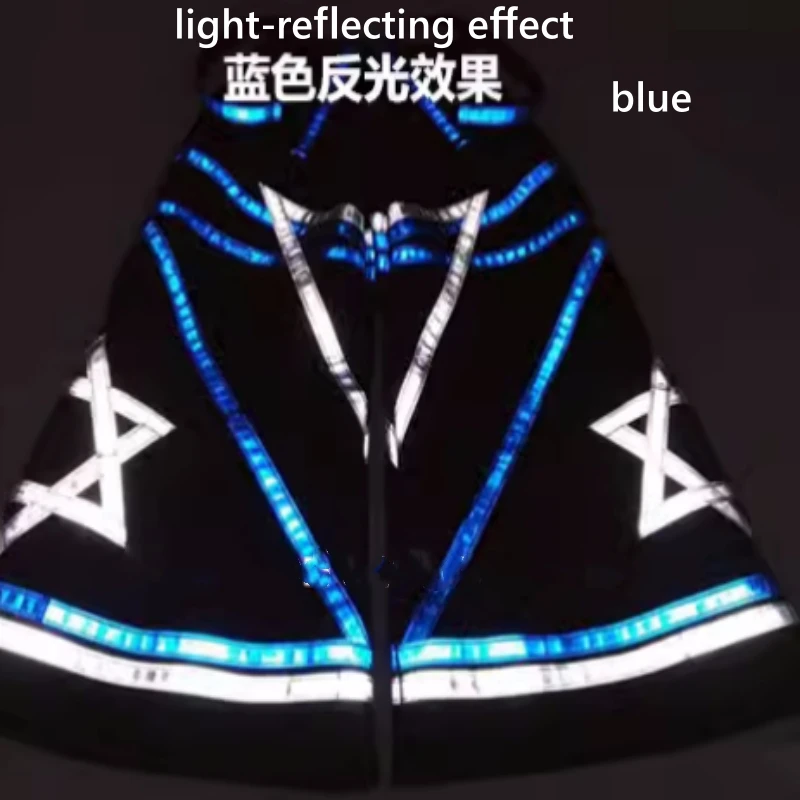 

Luminous Reflective Bell-bottoms Pants Ghost Walk Shuffle Dance Pants Hexagram Pattern Women Men Fashion Dancing Trousers Stock