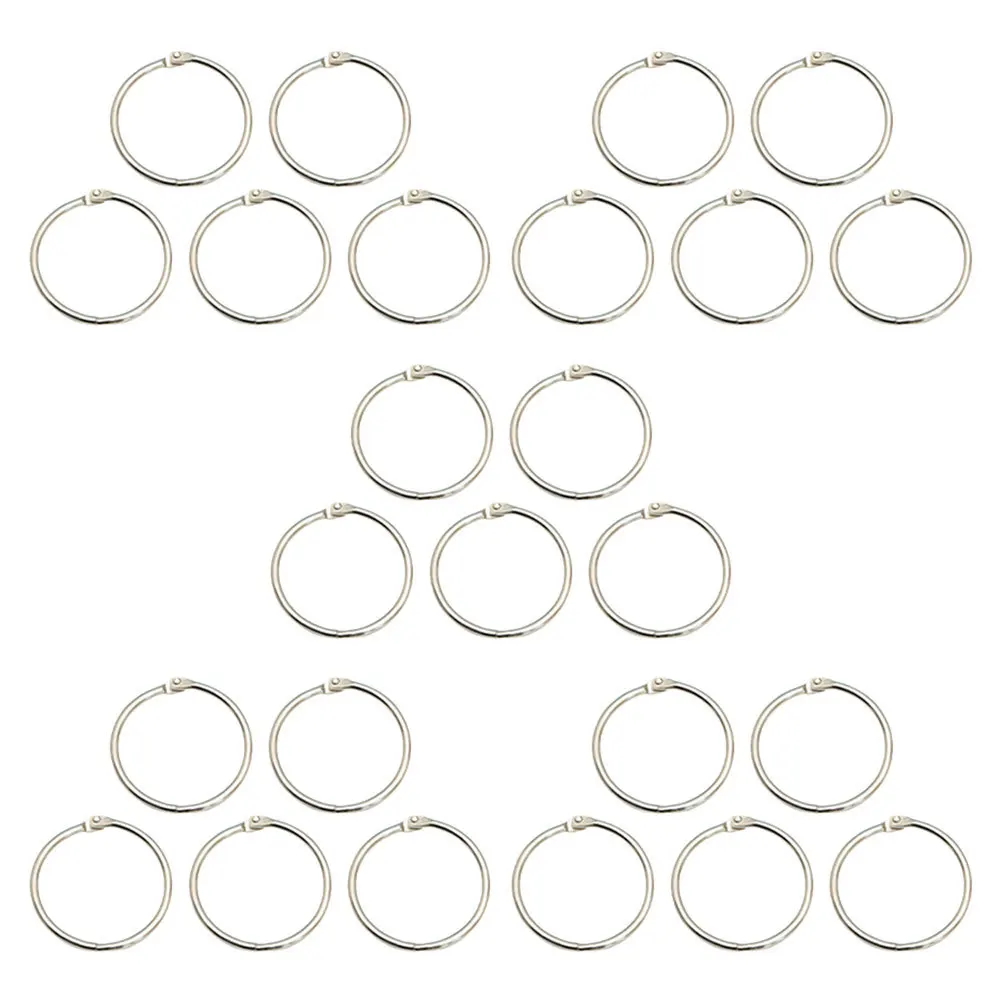 25Pcs Activity Ring Iron Clips Flexible Multi-Use Binder Rings for Notebooks Loose Leaf Pages Crafts Planner Binding Projects