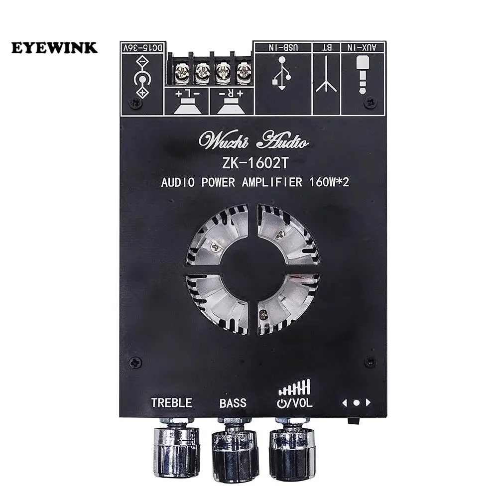 ZK-1602T 160W * 2 regulacja wysokiego basu Bluetooth moduł płytki wzmacniacza mocy audio podwójny kanał stereo tda7498E